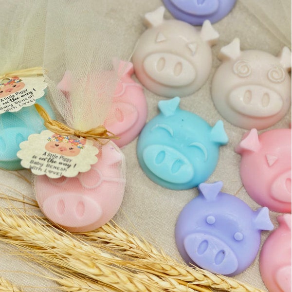 Personalized Pig Soap Favors, Little Piggy Party Gifts, Pig Baby Shower Favors, Farm Birthday Decorations, Baby Shower gender neutral favor