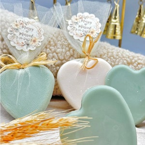 Sage Green Heart Soap Favors, Baby Girl Shower Favors, Neutral Bridal Shower Decorate, Baby Girls Party Gift in Bulk , Valentines Day Gift