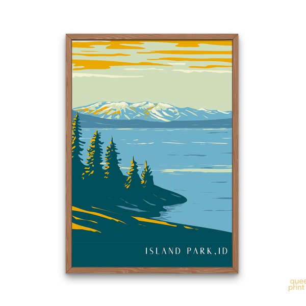 Island Park Idaho Mountain Lake Instant Download Print