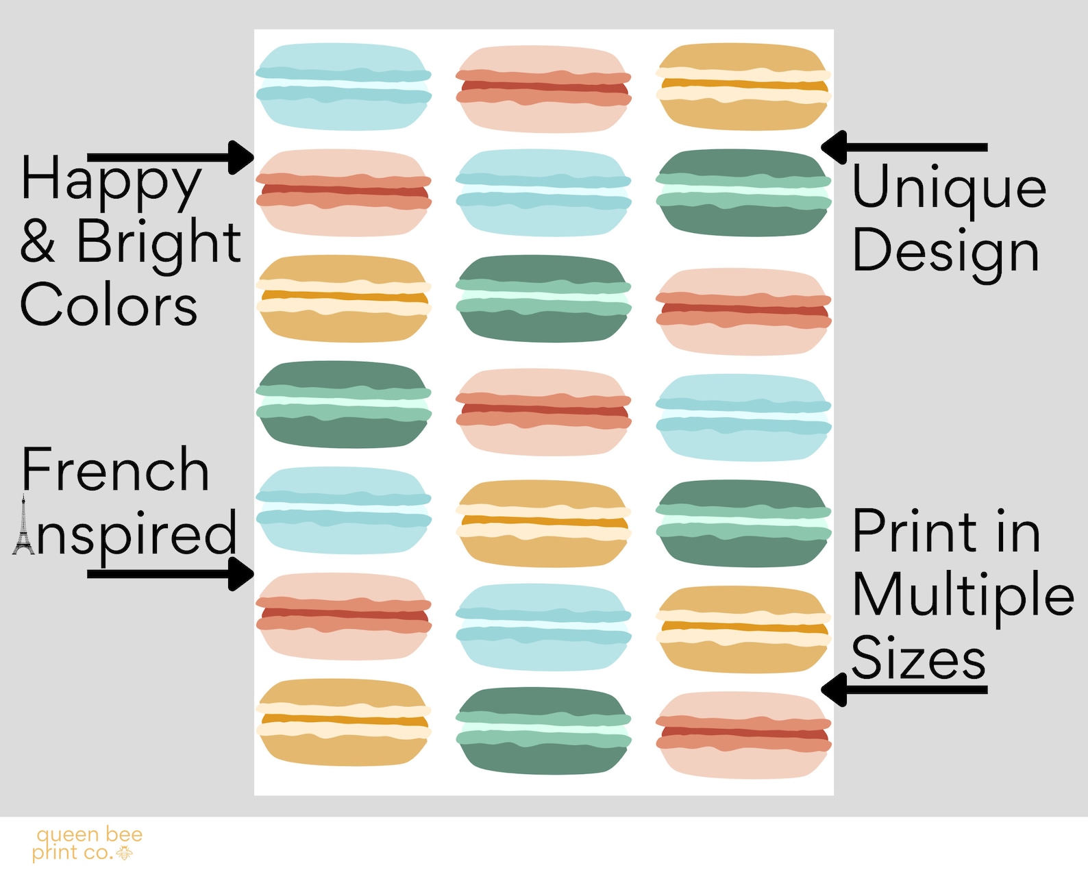 Colorful Macaron French Inspired Instant Download Print - Etsy
