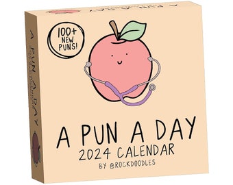 Rockdoodles 2024 Punny Daily Desk Calendar | Funny Calendar 2024 Day to Day for Home or Office, Daily Calendar 2024 Page a Day