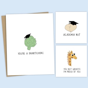 Cartes de remise de diplôme amusantes, 3 modèles différents | Cartes de remise des diplômes amusantes - Cartes de remise des diplômes et de tous les jours pour toutes les occasions - Intérieur vierge