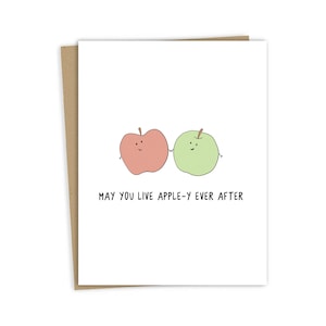 Hochzeitskarte ""Apple-Y Ever After"" | Lustige Karten für Brautpaare - Lustige Weihnachtskarten für jeden Anlass - Hochzeitsparty-Karte