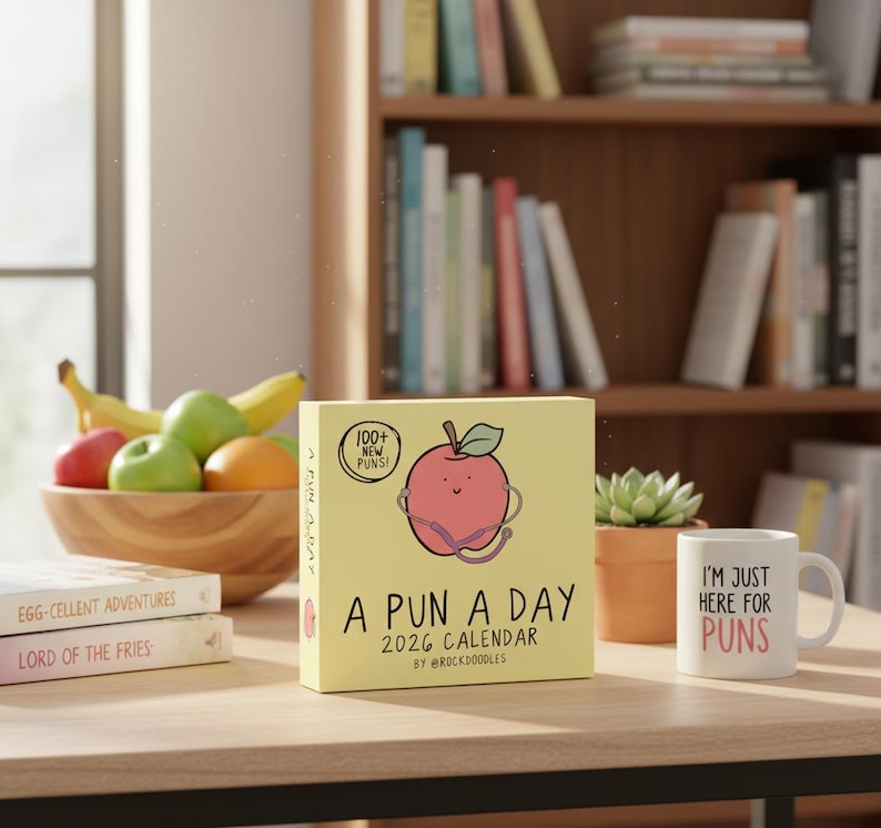 Rockdoodles 2026 Punny Daily Desk Calendar Funny Calendar 2026 Day