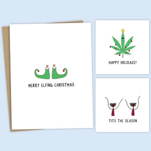 Cartes de Noël amusantes, 5 modèles différents | Cartes de Noël amusantes - Noël et cartes de tous les jours pour toutes les occasions