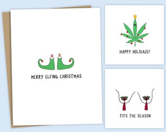 Tarjetas navideñas divertidas, 5 diseños diferentes / Tarjetas navideñas divertidas: tarjetas navideñas y cotidianas con mucho humor para todas las ocasiones