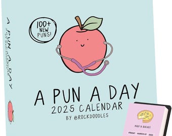 Rockdoodles 2025 Punny Daily Desk Calendar | Funny Calendar 2024 Day to Day for Home or Office, Daily Calendar 2025 Page a Day