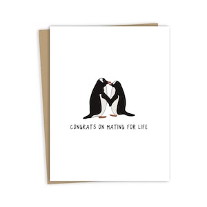 Carte de mariage « Félicitations pour l’accouplement pour la vie » | Cartes amusantes pour jeunes mariés – Cartes Punny amusantes pour chaque occasion – Carte de fête de mariage – Intérieur vierge