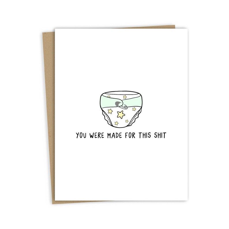 Funny Baby Shower Cards, 4 Different Designs Funny New Parent Cards Fun