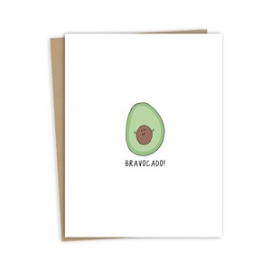 Cartão "Bravocado" dos parabéns | Cartão de parabéns engraçado para ele ou ela - Cartões divertidos de comemoração Punny para todas as ocasiões - Em branco dentro
