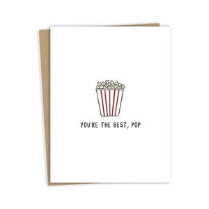Vaderdagkaart "Je bent de beste, pop" | Grappige kaarten voor vaders en opa's - Leuke Punny-kaarten voor elke gelegenheid - blanco binnenin