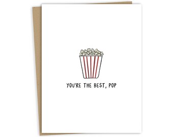 Fathers Day Card &quot;You&#39;re The Best, Pop&quot; | Funny Cards For Dads and Grandpas - Fun Punny Cards For Every Occasion -Blank Inside