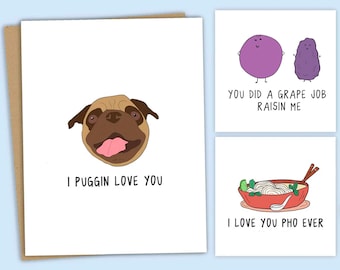 Mothers Day Cards, 5 Different Designs | Funny Mothers Day Cards - Fun Punny Mothers Day Cards From Husband, Daughter, or Son  -Blank Inside