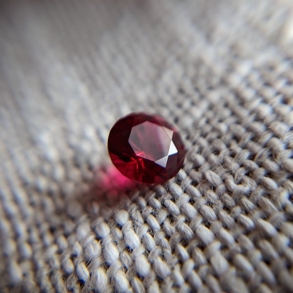 6mm Round Lab Grown Deep Red Ruby 1 Carat