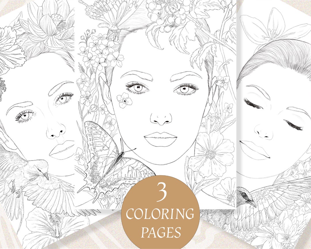 coloring-pages-colouring-flowers-colouring-plants-etsy