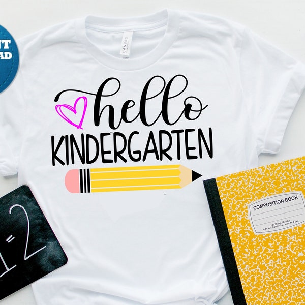 Hello Kindergarten svg, First Day of Kindergarten svg, SVG, dxf, eps, png digital download