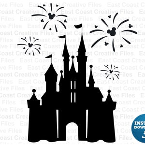 Schloss und Feuerwerk SVG, Familien urlaub SVG, Familienreise SVG, svg, dxf, eps, png digitaler Download