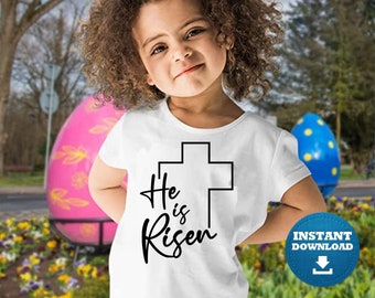He is Risen svg, Christian SVG, PNG for Sublimation, dxf, eps, png digital download