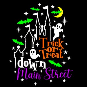 Trick or Treat down main Street SVG, Mickey&#39;s Not So Scary Halloween svg, SVG files for Silhouette, Cricut cut files, svg, dxf, eps, png