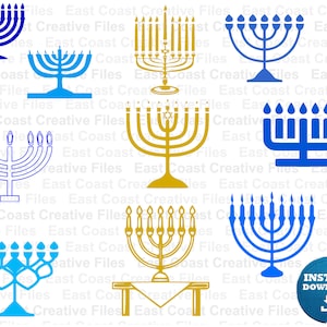 Menorah Hanukkah SVG SVG, dxf, eps, png digitaler Download