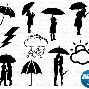 Rainy day SVG Bundle, PNG for sublimation or clipart, , dxf, eps, png digital download