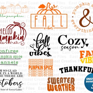 Herbst SVG Bundle, Herbst Zitate Svg Bundle, Herbst Shirt SVG, Happy Thanksgiving SVG, svg, dxf, eps, png digitaler Download