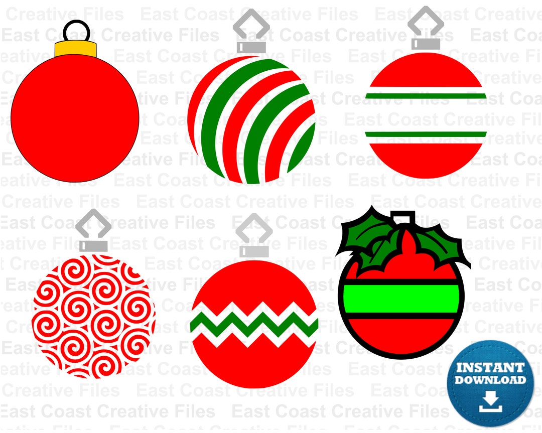 Christmas Ornaments Svg Bundle, Dxf, Eps, Png Digital Download - Etsy