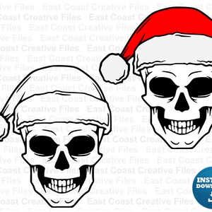 Christmas Skull SVG, Christmas Skull Sublimation, Christmas png, Christmas SVG for Silhouette, Cricut cut files, svg, dxf, eps, png