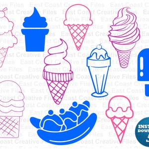 Ice Cream SVG Bundle, Svg, Dxf, Eps, Png Digital Download - Etsy