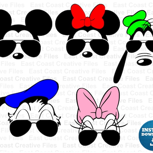 Mickey Mouse With Sunglasses Svg, Disney Svg, Mickey Svg, Mickey Disney
