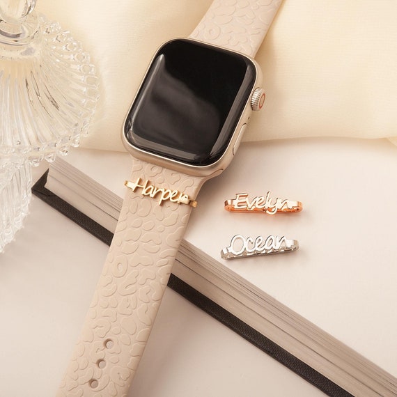 Personalized Watch Band Name Charm - Gold Name Tag - Custom Watch Strap Charm - Apple Watch Accessorise - Wacth Jewlery - Gift for Her