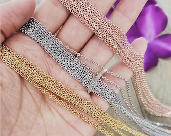 1.5mm Stainless Steel Cable Chain Necklace, Waterproof Cable Chain, Wholesale Stainless Steel Chain DIY Jewelry Making, Wholesale Supplies