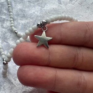 White star seed bead necklace