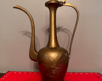 Vintage Asian brass teapot circa 1920s