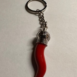 Large Italian horn key chain