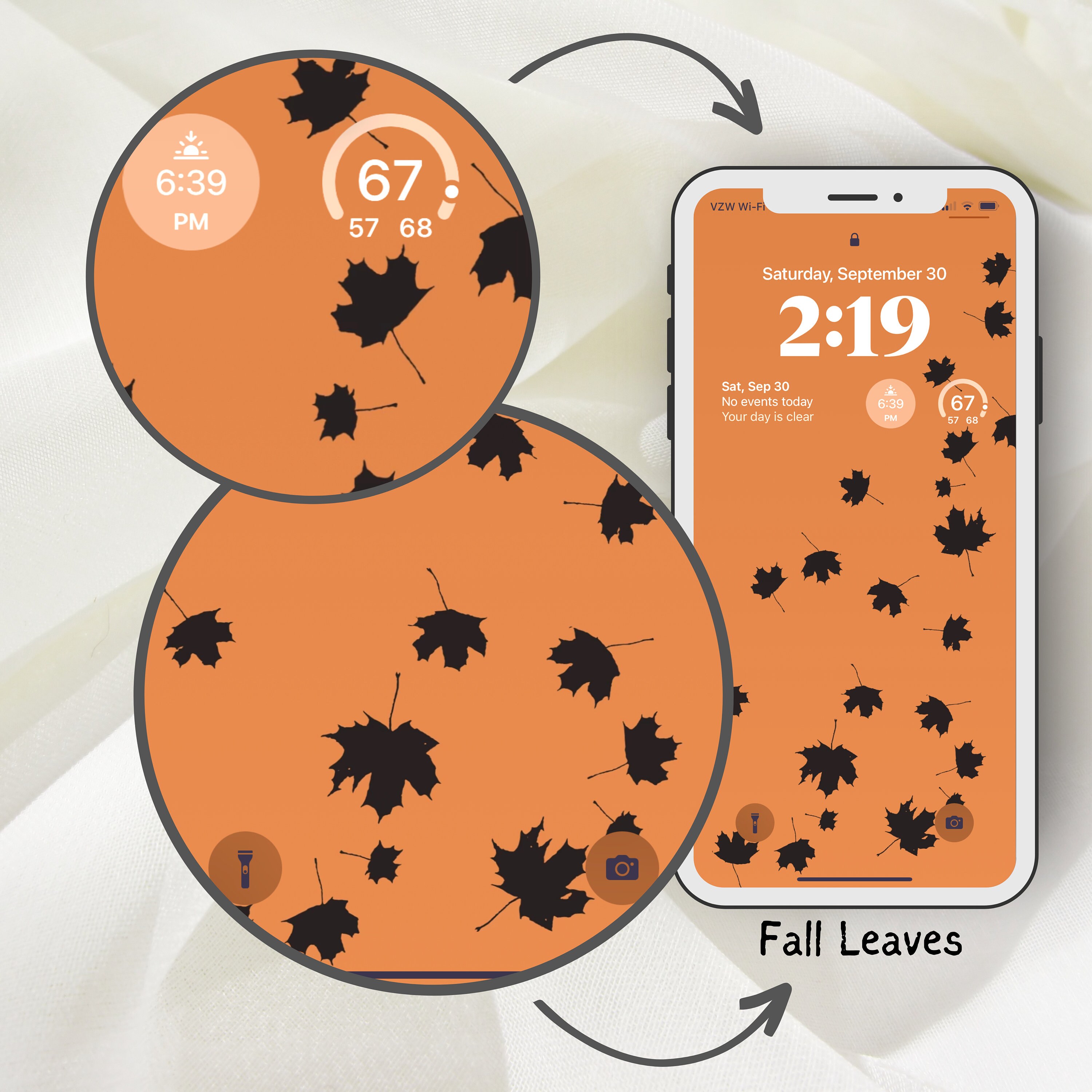 Elements of Fall iPhone Wallpapers Three Autumnal Phone Backgrounds - Etsy