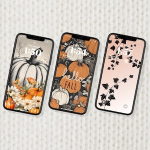Autumn Bliss iPhone Wallpaper Collection! Fall Harvest Phone Background Trio | Three Cell Phone Lock-screens