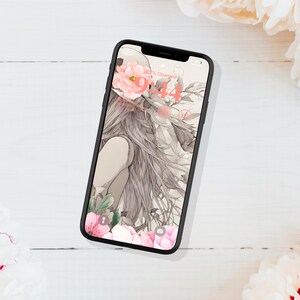 Summer Bliss iPhone Wallpaper: Woman in Floral Hat Phone Background | One Cell Phone Lock-screen