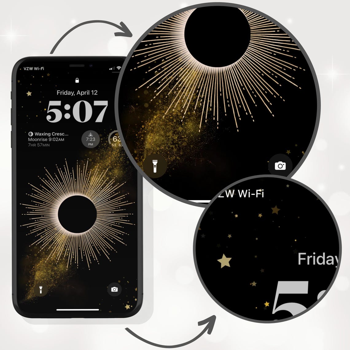 Solar Celebration iPhone Wallpaper: Eclipse Majesty Phone Background
