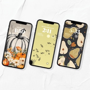 Autumn Elegance iPhone Wallpaper: Unique Fall Phone Backgrounds | Three Cell Phone Lock-screens