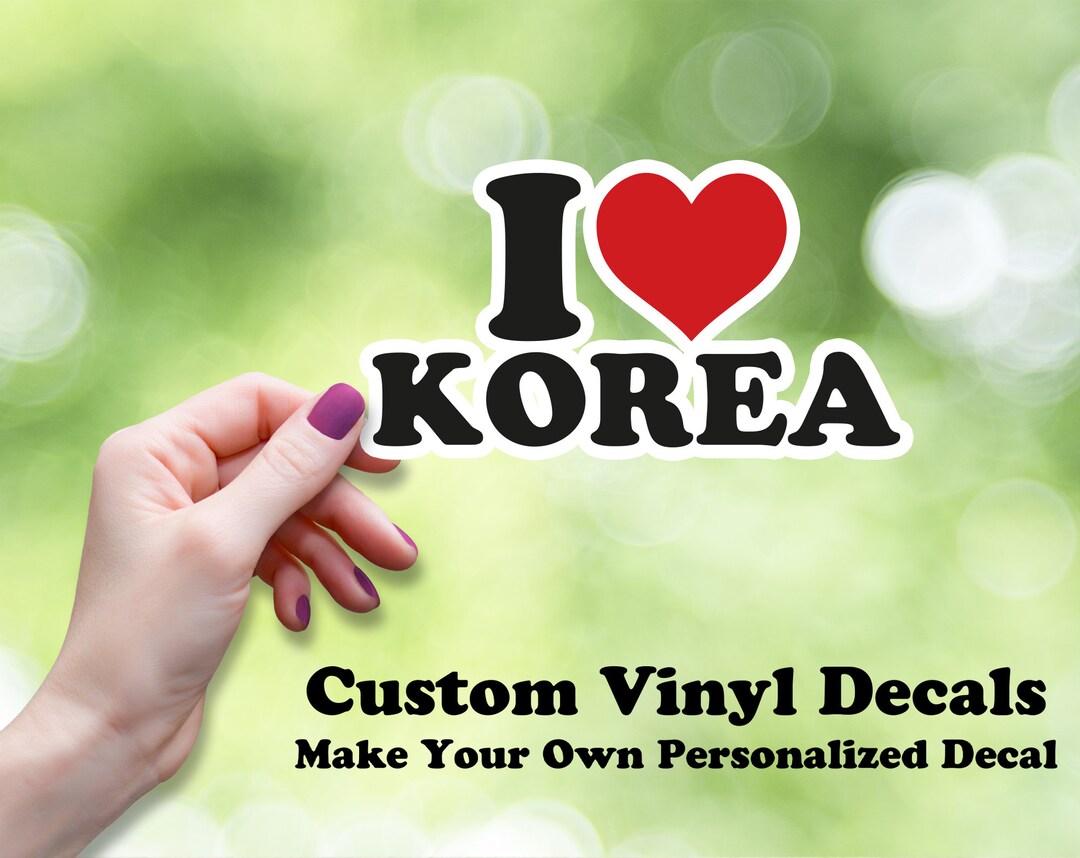 I Love Korea Sticker Cute Seoul Kawaii Korean Sticker Make Etsy