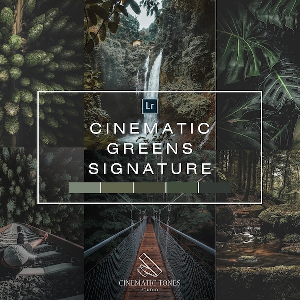 Cinematic Greens presets for Lightroom, cinematic presets, forrest presets, nature preset, landscape presets, green filters