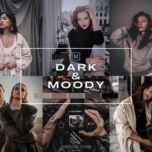 Moody Lightroom presets for mobile & desktop, moody preset, dark presets, black presets, moody black presets, black filters