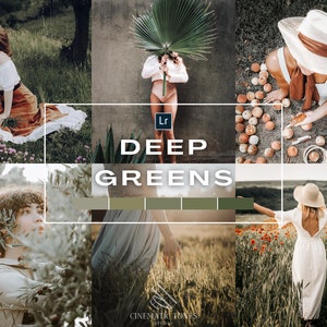 Deep greens portrait presets for Lightroom mobile & desktop, green preset, moody green portrait filter, nature presets, organic presets