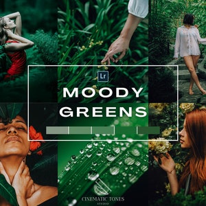Moody greens portrait presets for Lightroom mobile and desktop, green preset, portrait filters, nature presets, dark green, moody presets