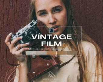 Film look grainy presets for Lightroom mobile & desktop, film grain preset, film preset, analog preset, retro vintage filters, grainy filter