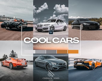 12 Cars presets Lightroom mobile & desktop, car preset, vehicle preset, automotive presets, car photo filters, cars presets, auto filters