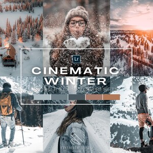 Cinematic Winter presets for Lightroom mobile & desktop, cinematic presets for winter, winter filters, snow presets, holiday presets
