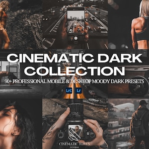 90 Moody dark Lightroom presets bundle for mobile & desktop, black presets bundle, preset pack, portrait filters, dark preset, moody presets