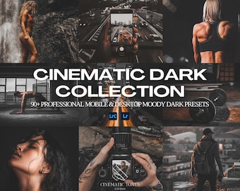 90 Moody dark Lightroom presets bundle for mobile & desktop, black presets bundle, preset pack, portrait filters, dark preset, moody presets